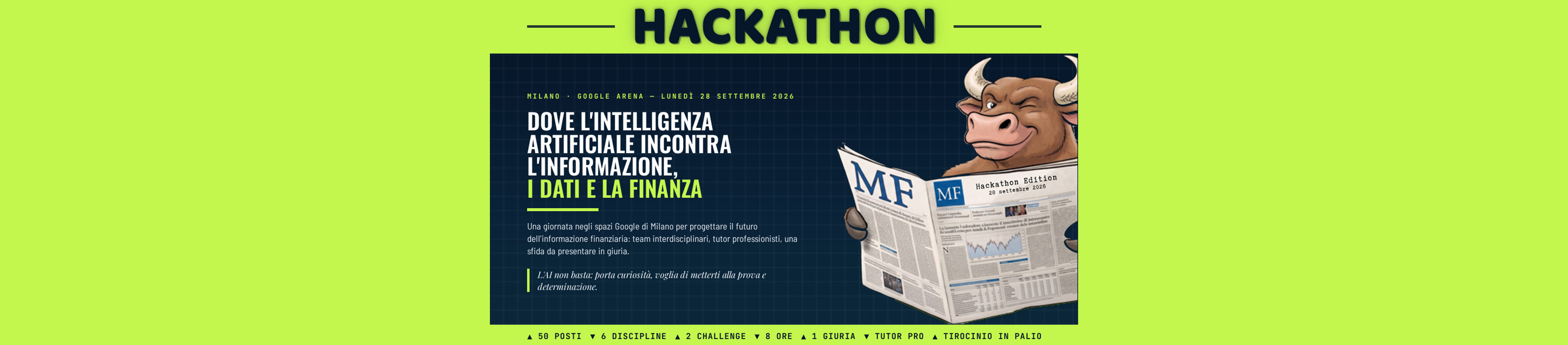 Hackathon - dove l'intelligenza artificiale incontra l'informazione, i dati e la finanza