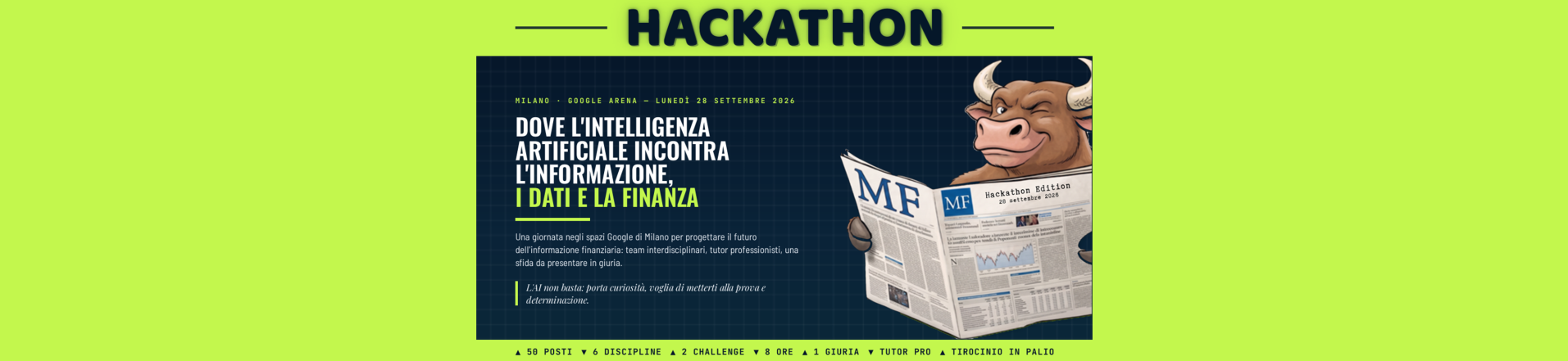 Hackathon - dove l'intelligenza artificiale incontra l'informazione, i dati e la finanza